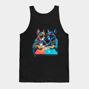 Two Cool Dogs Playing A Card Game Tank Top